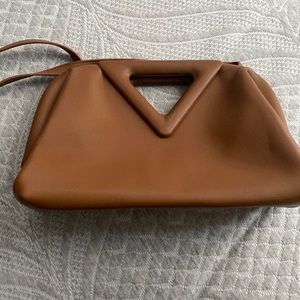 Bottega Inspired triangle crossbody not authentic, price reflects, real leather